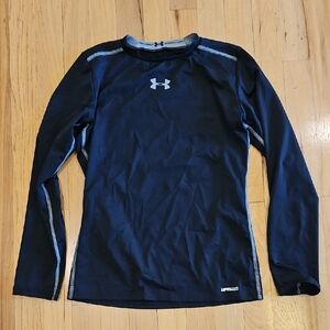 Under Armour Kid's L Black Heat Gear Long Sleeve Performance Shirt